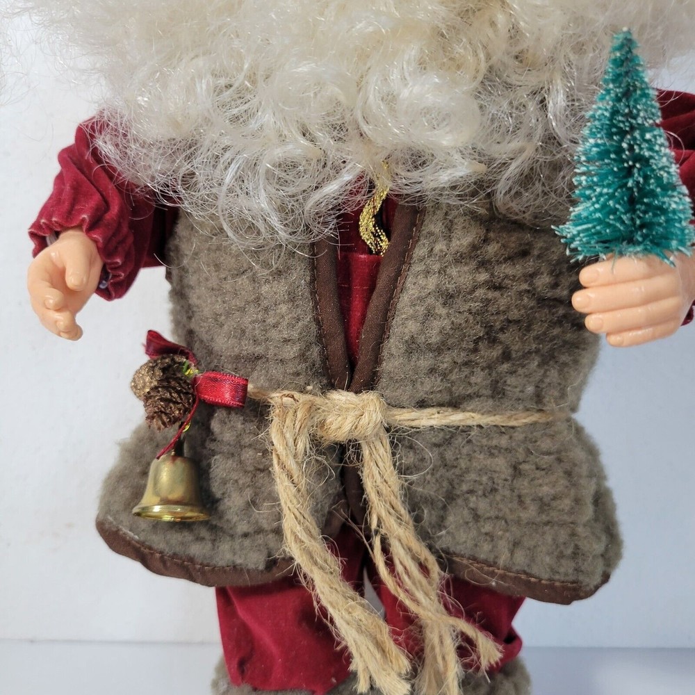 12" Santa Standing Plastic And Cloth - Picture 4 of 7